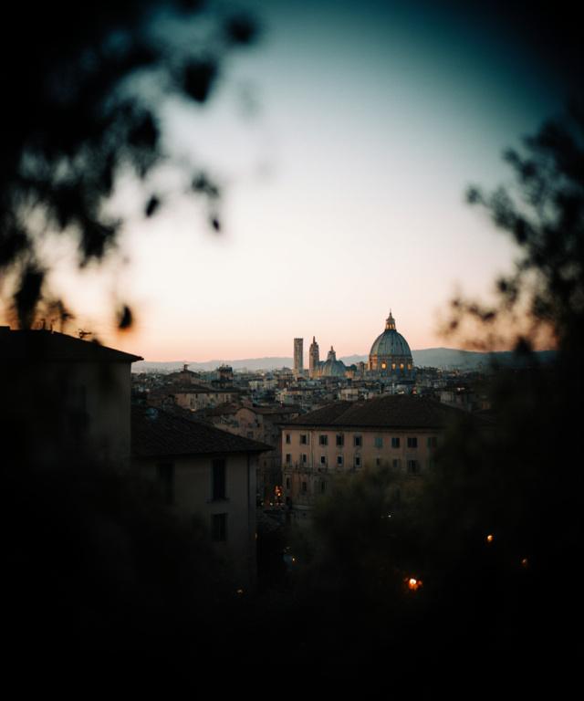 Vista panoramica di Roma con elementi naturali integrati